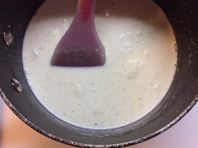 Set milk and cream to heat up